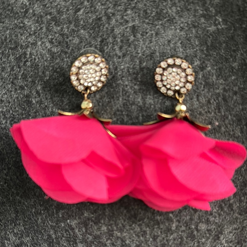 Elegant Pink Floral Earrings